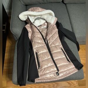 ♥️ Calvin Klein Women's Blush and Black Puffer Jacket size L